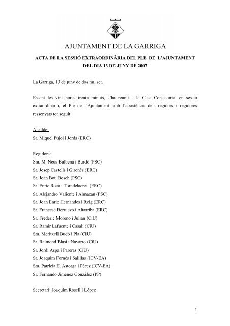 070613pe.doc - Ajuntament de la Garriga