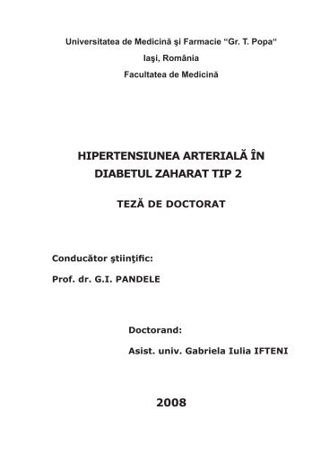 Hipertensiunea arteriala in diabetul zaharat tip 2 - Gr.T. Popa