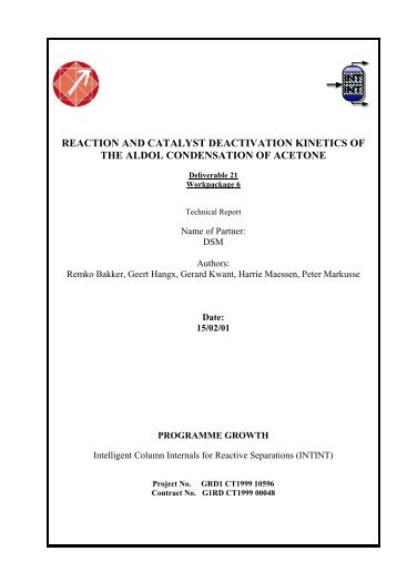 Reaction and catalyst deactivation kinetics of the - CPI Research ...