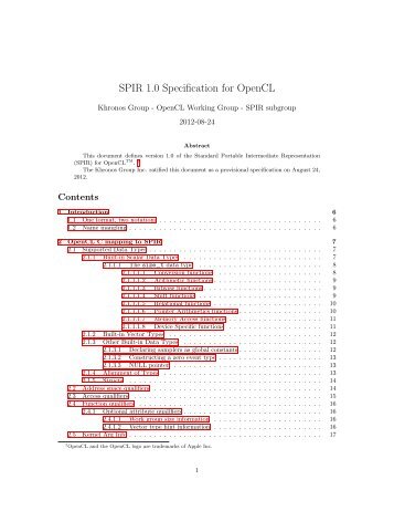 SPIR 1.0 Specification for OpenCL - Khronos Group