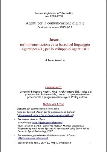 JASON: un'implementazione Java-based del linguaggio ...