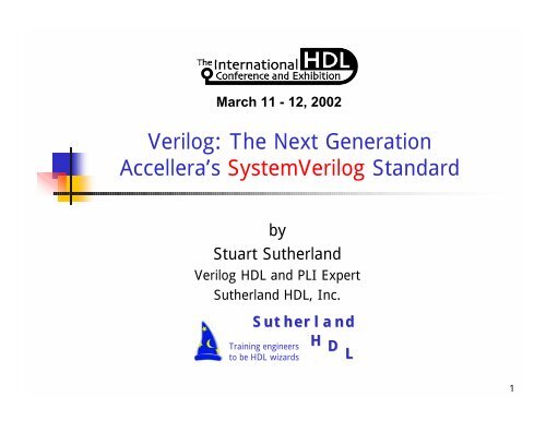 Verilog The Next Generation Accellera S Sutherland Hdl