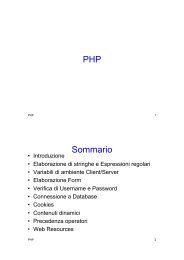 PHP Sommario