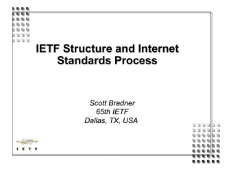 IETF Structure and Internet Standards Process