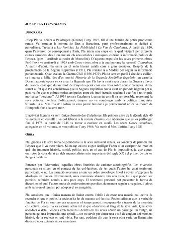 josep pla i contraban.pdf - PARAULES I LLIBRES. Llengua catalana ...