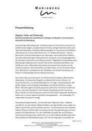 Pressemitteilung - Mariaberg eV