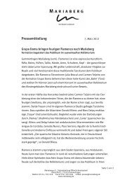 Pressemitteilung - Mariaberg eV