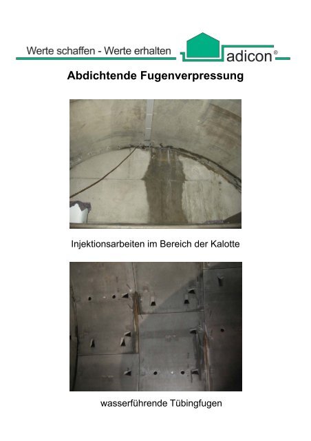 Abdichtende Fugenverpressung - Adicon