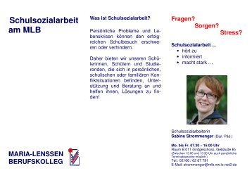 Flyer Schulsozialarbeit 3 - Maria Lenssen Berufskolleg