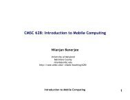 CMSC 628: Introduction to Mobile Computing - UMBC