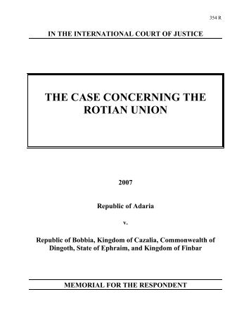 the case concerning the rotian union - International Law Students ...