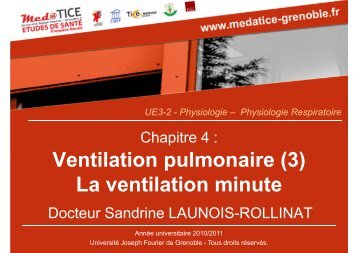 La ventilation minute - Université Virtuelle Paris 5