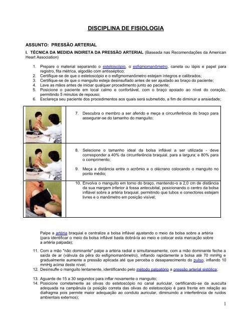 aulas fisiologia\8. cardiovascular\PRÁTICA PA.pdf - Unirio