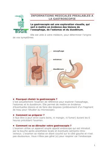 INFORMATION GASTROSCOPIE