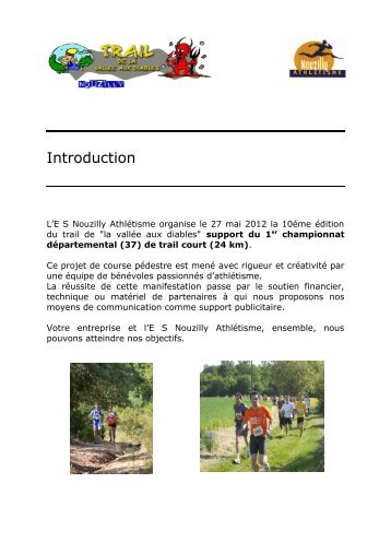 Introduction - trail de la vallée aux diables ,ES Nouzilly athlétisme