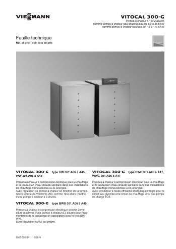 Feuille technique Vitocal 300-G - Viessmann