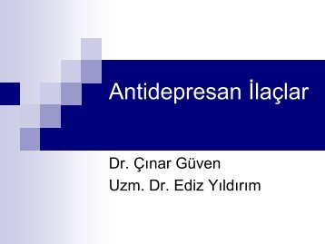 Antidepresan İlaçlar - Tahad.org