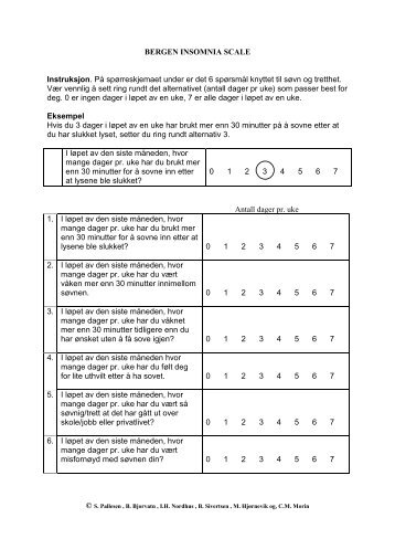 BERGEN INSOMNIA SCALE