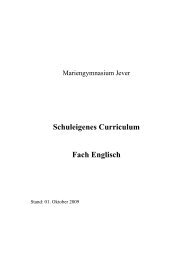 Schuleigenes Curriculum Fach Englisch - Mariengymnasium Jever