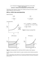 PFR vs. CSTR: Size and Selectivity