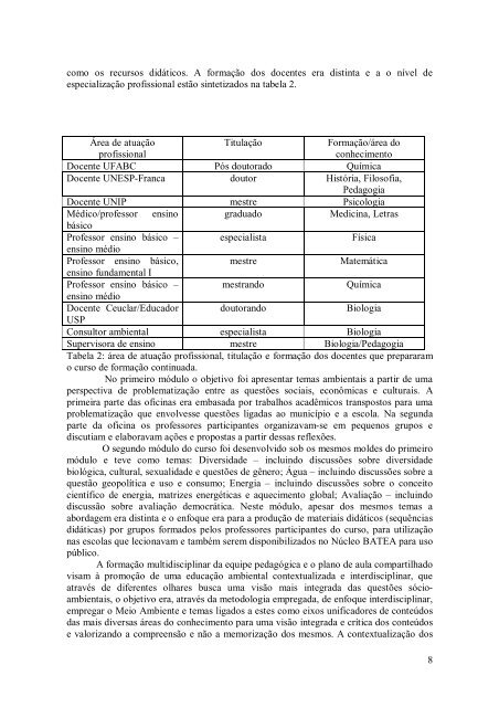 a contextualização na educação ambiental: análise de ... - Webnode