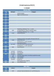 Schuljahresplanung 2012/13 2. Halbjahr Februar 2013 Tag Uhrzeit ...