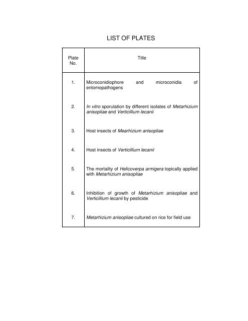 ISOLATION AND CHARACTERIZATION OF ENTOMOPATHOGENIC ...