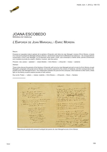 Estudis maragallians - Biblioteca de Catalunya