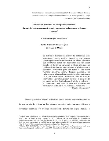 Reflexiones en torno a las percepciones oceánicas durante