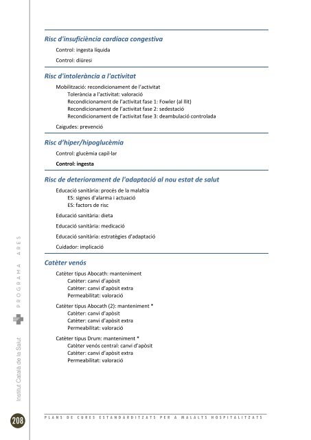 plans de cures estandarditzats per a malalts hospitalitzats