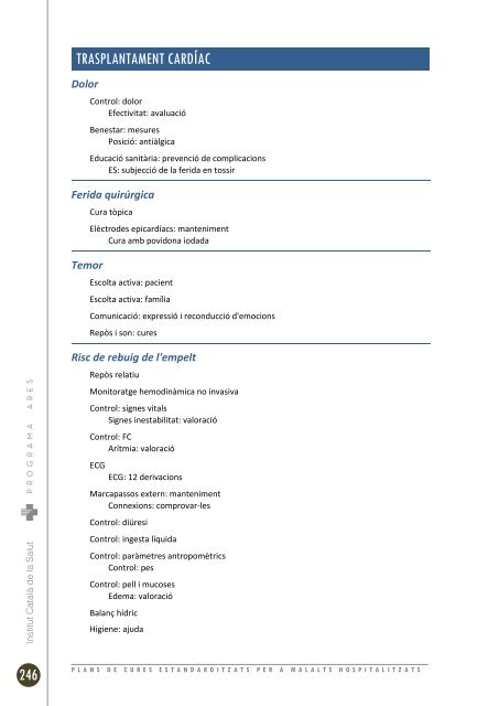 plans de cures estandarditzats per a malalts hospitalitzats