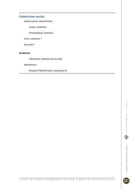 plans de cures estandarditzats per a malalts hospitalitzats