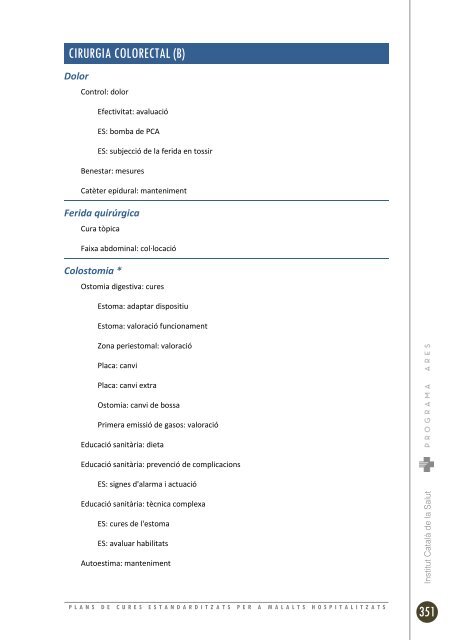 plans de cures estandarditzats per a malalts hospitalitzats