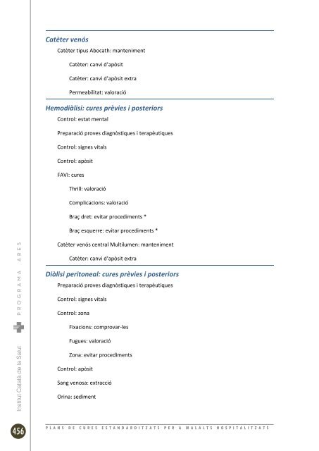 plans de cures estandarditzats per a malalts hospitalitzats