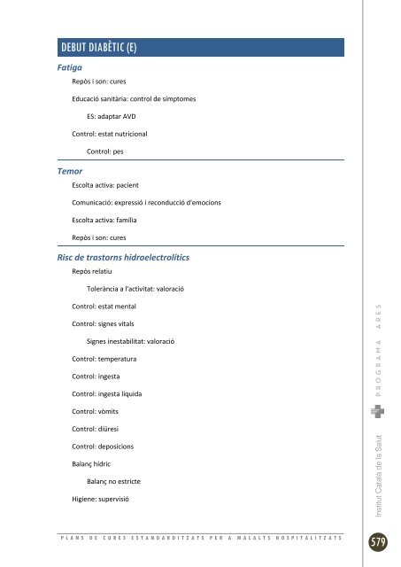 plans de cures estandarditzats per a malalts hospitalitzats