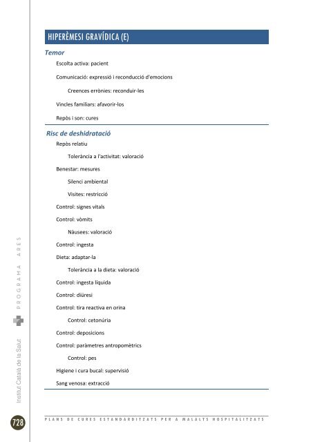 plans de cures estandarditzats per a malalts hospitalitzats