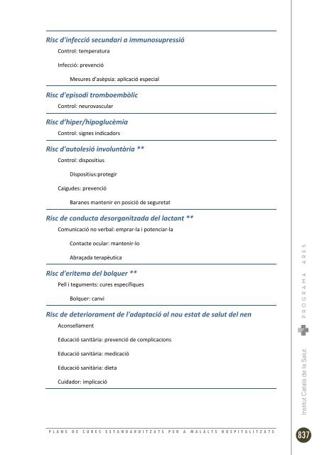 plans de cures estandarditzats per a malalts hospitalitzats