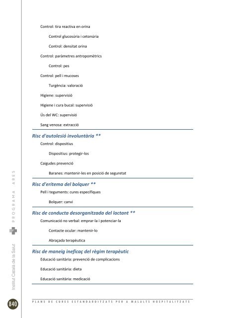 plans de cures estandarditzats per a malalts hospitalitzats