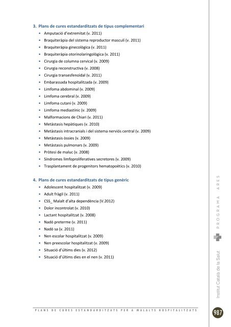 plans de cures estandarditzats per a malalts hospitalitzats