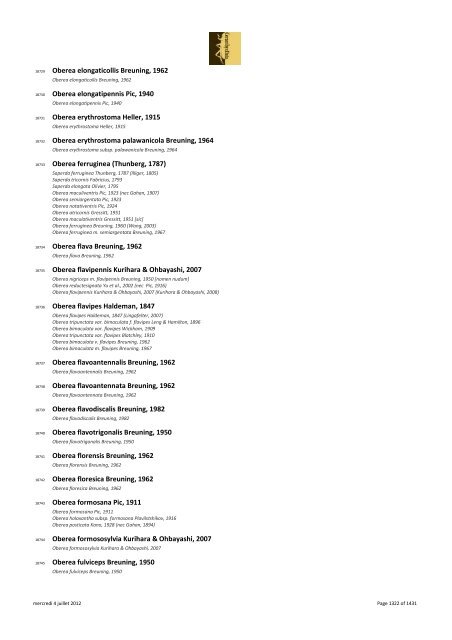 Catalogue Lamiinae - The world of Prioninae Delahaye 2012