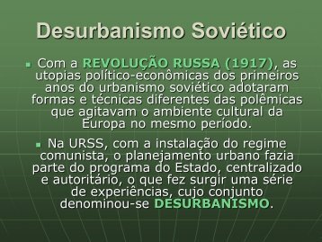 Desurbanismo Soviético - Teoria e História da Cidade - Home