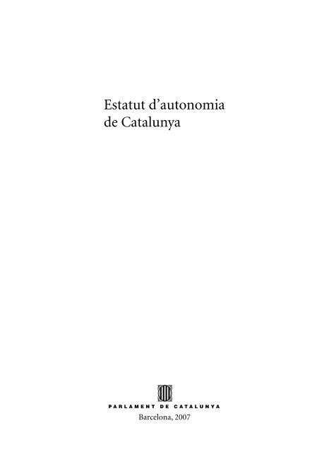 Estatut d'autonomia de Catalunya