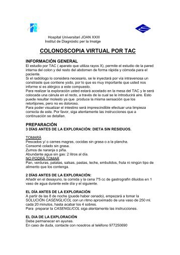 colonoscopia virtual por tac - Hospital Universitari de Tarragona ...