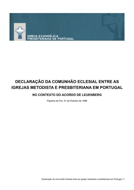 declaração da comunhão eclesial entre as igrejas metodista e ...