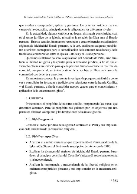 / 359 EL ESTATUS JURÍDICO DE LA IGLESIA ... - Revista Peruana