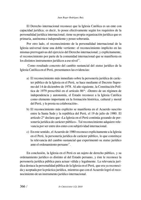 / 359 EL ESTATUS JURÍDICO DE LA IGLESIA ... - Revista Peruana