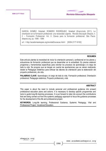 La orientación profesional está adquiriendo un estatus ... - skepsis.org