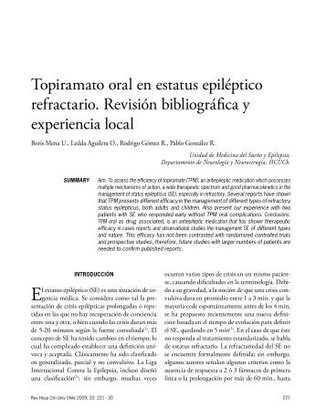 Topiramato oral en estatus epil&eacuteptico refractario ...