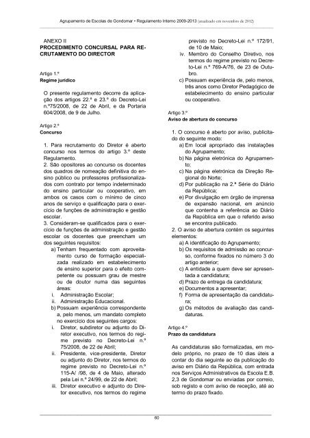 Regulamento Interno - escolas: EB 2, 3 de Gondomar