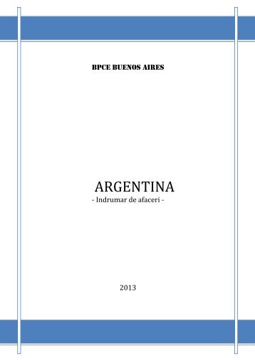 ARGENTINA - Departamentul de Comert Exterior